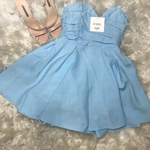 Pretty Blue Sabo Skirt Dress
